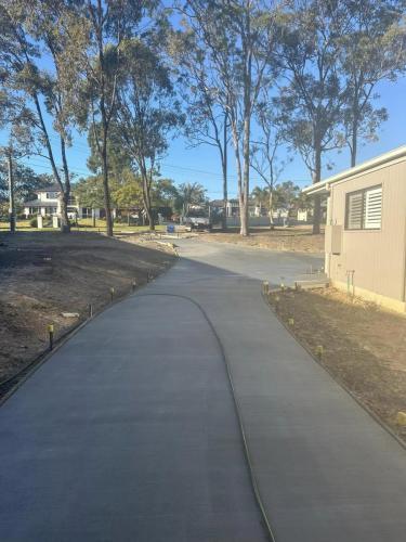 plain concrete driveway